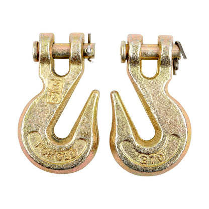 TBAPFS 2Pcs 5/16 Inch Clevis Grab Hooks Grade 70 Chain Hook 5400 Lbs Working Load Limit for Trailer Truck Transport