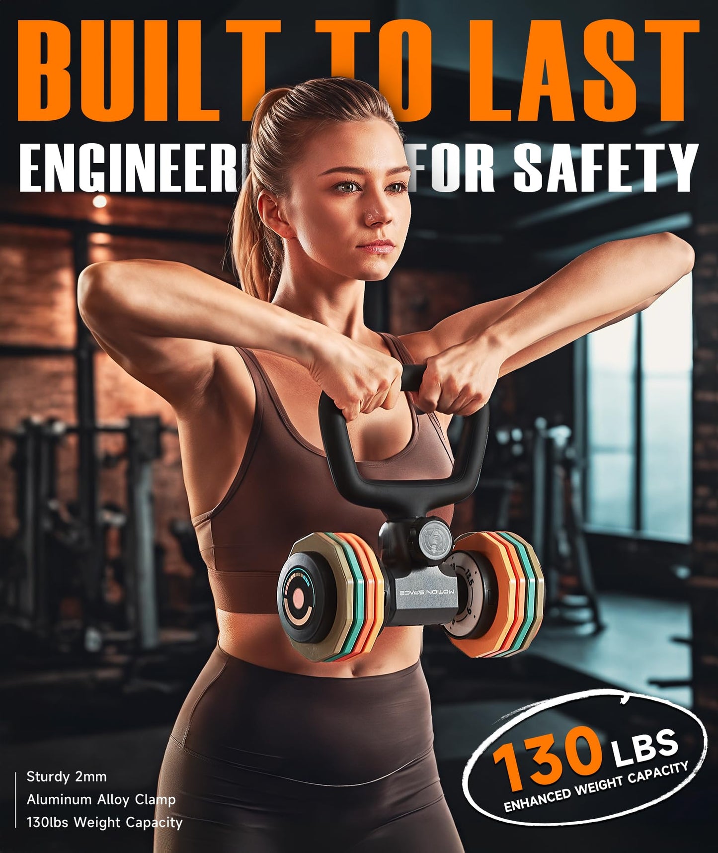 Motion Space Flexible Dumbbell Converter - Convert Dumbbells to Kettlebells 丨130 lb Weight Capacity, Adjustable & Enhanced Compatibility for Wide Range of Dumbbells, for Home Fitness
