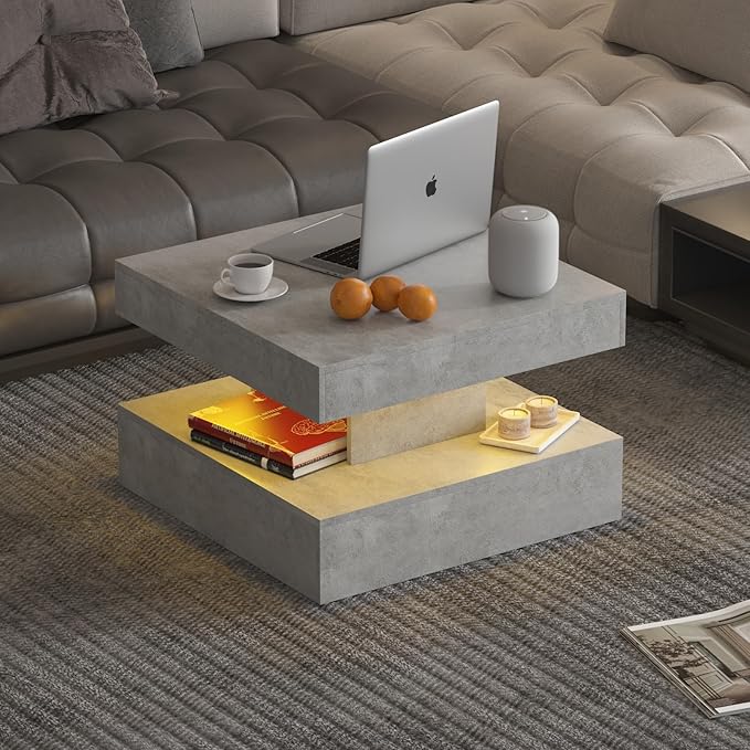 HedoAjim Small Grey Led Coffee Table