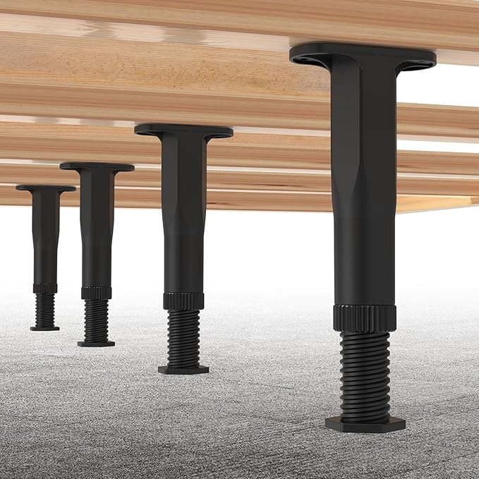 4 PCS Adjustable Bed Frame Support Legs, Frame Center Slats Heavy Support Leg