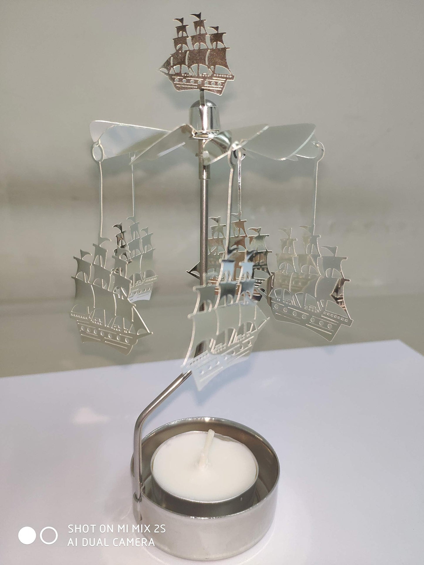Rotary Candle Holder Spinning Candleholder Metal Small Gift (Ship)