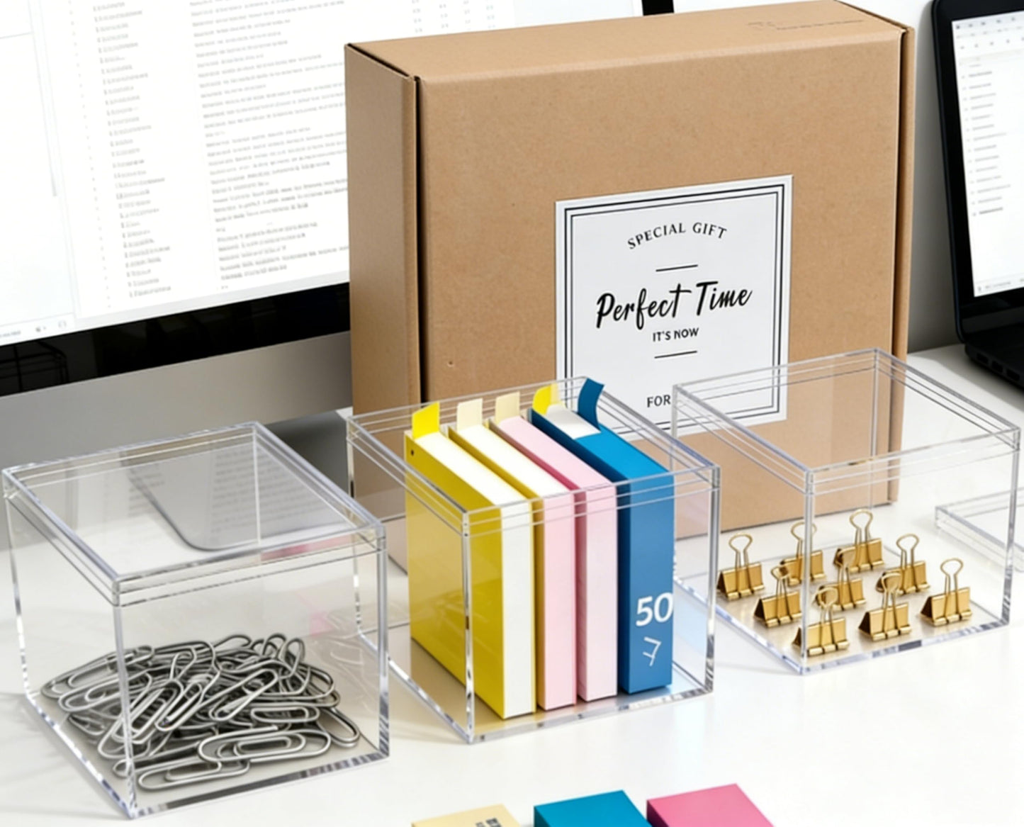 KissYou Acrylic Box Clear Box with Lids Candy Containers Transparent Display Square Cube Acrylic Storage Box Christmas Party Decorations