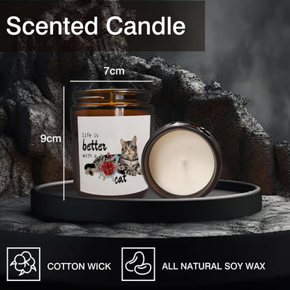 Mancheng-zi Cat Candle - Scented Candles for Cat Lovers, Women, Moms, and Owners - Life is Better With a Cat