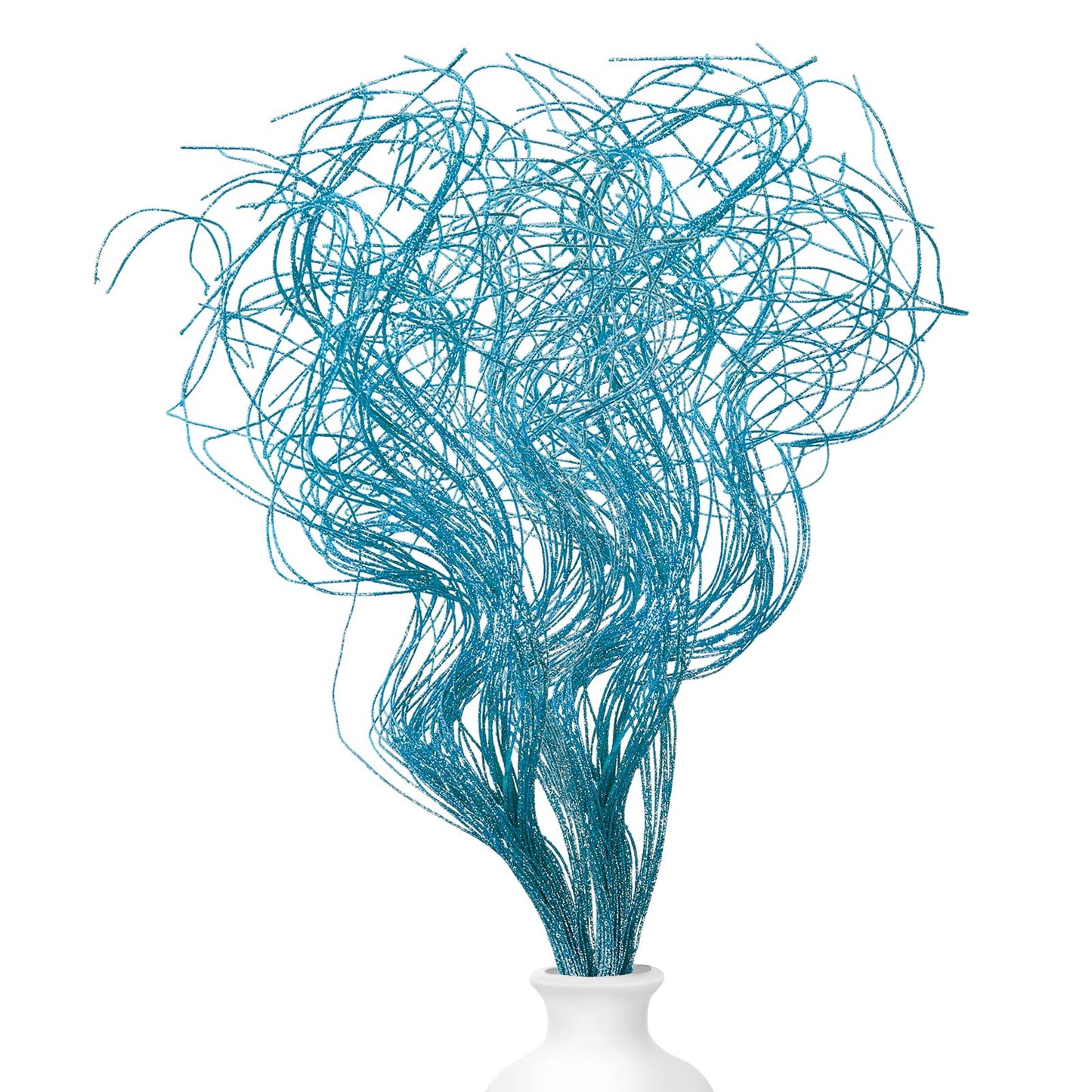 Glitter Curly Ting Ting Branches Christmas Branches Vase Filler Artificial Curly Twigs for Christmas Tree Garland Wreath Decoration, Craft Vases Home Garden Decoration (Blue, 36 Pieces)
