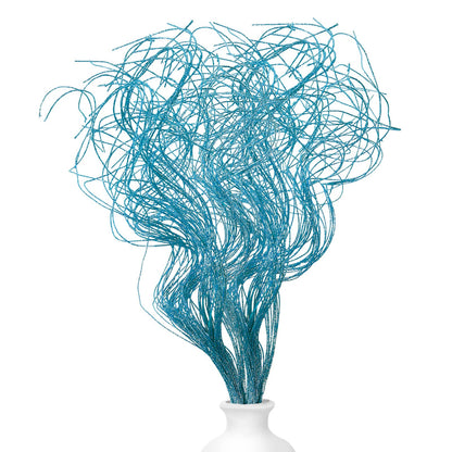 Glitter Curly Ting Ting Branches Christmas Branches Vase Filler Artificial Curly Twigs for Christmas Tree Garland Wreath Decoration, Craft Vases Home Garden Decoration (Blue, 36 Pieces)