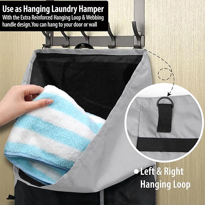 BeeGreen Grey-Black-Laundry-Bag-Backpack-Extra-Large-Heavy-Duty, 125L Portable