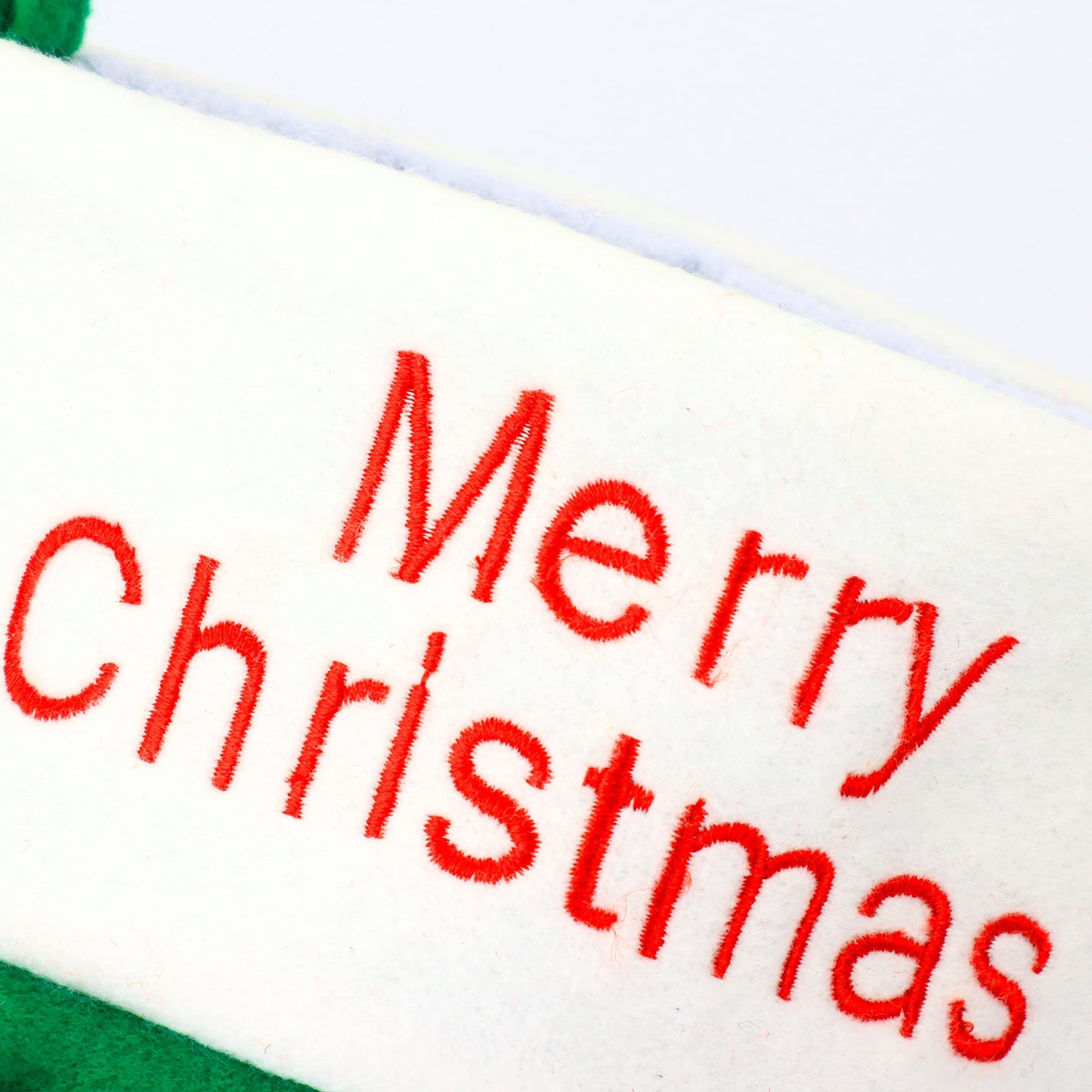 Hopearl 16'' Dog Christmas Stocking 3D Pet Holder Puppy Ornament Gifts Bags for Pets Decoration Holiday Party Supply Seasonal Ornament, Green