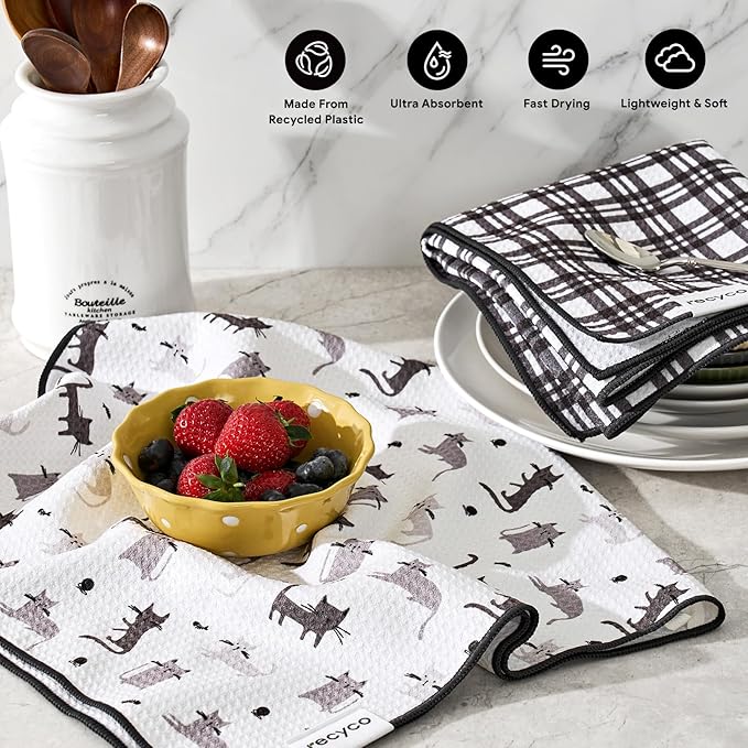 RECYCO Waffle Kitchen Towel Set of 2