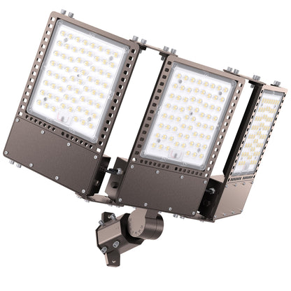 SOLLA 2025 New Upgraded 450W Dusk to Dawn LED Parking Lot Light 67500lm 5000K, ETL, AC85-277V, IP67 Waterproof Adjustable 3-Head Street Lights Outdoor, Pole & Wall-Mounted Flood Lights for Stadium
