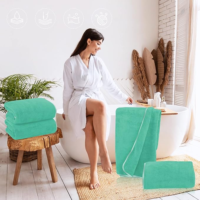 TENSTARS Silk Hemming Bath Towels