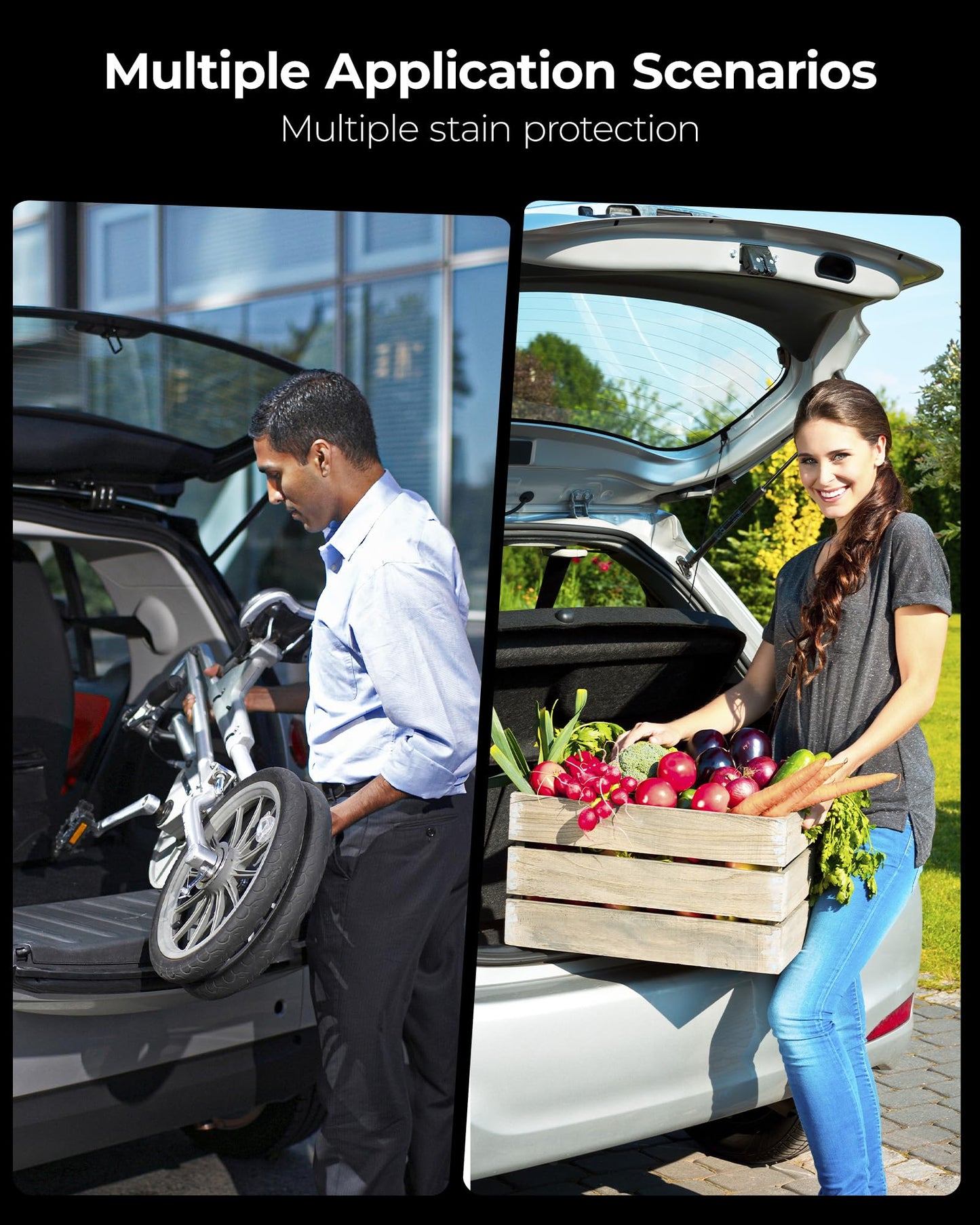 3W Cargo Liner Fit 2024 2025 2026 Toyota Grand Highlander 7 Seat with Subwoofer(Include Hybrid), Trunk Mat and Seat Back Covers TPE All Weather(Not for Hybrid MAX Model)