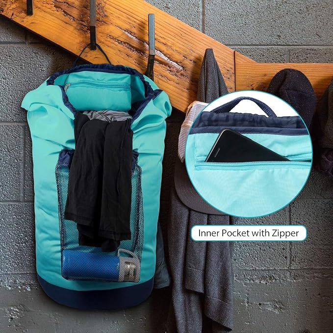 Dalykate Laundry Backpack with Shoulder Straps and Mesh Pocket Durable Nylon