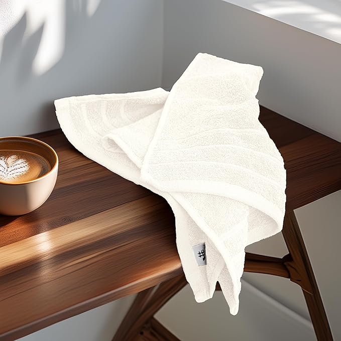 Tens Towels Pack of 6 Hand Towels, 100% Cotton, Lighter Weight, Quick to Dry