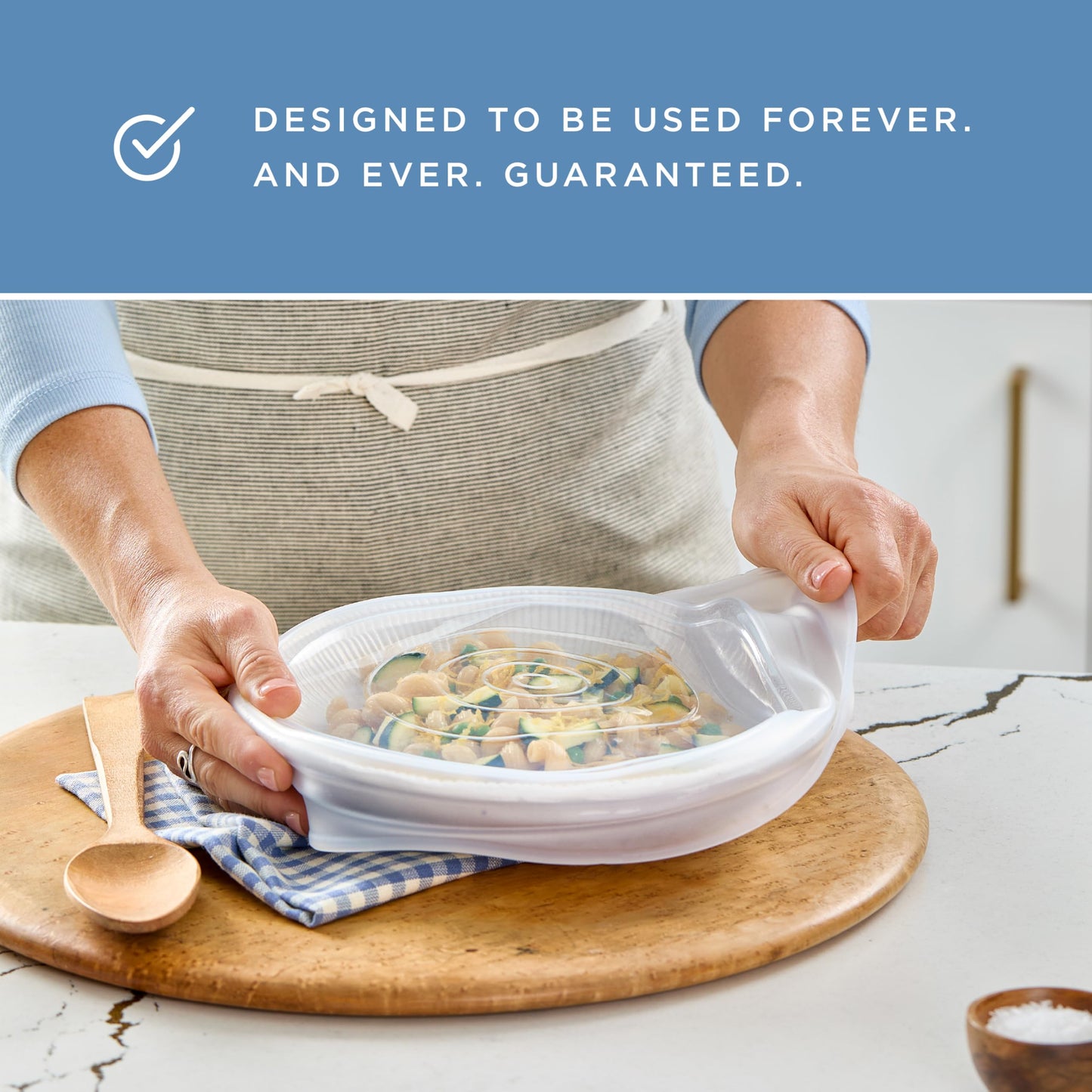 Stasher Premium Reusable Silicone Stretch Lids Variety 4-Pack, Clear, 9, 6.5, 4.5, 2.5, Airtight Seal, Food Container Covers, BPA Free, Leak-free, Dishwasher Safe, Microwave Safe, Eco-Friendly