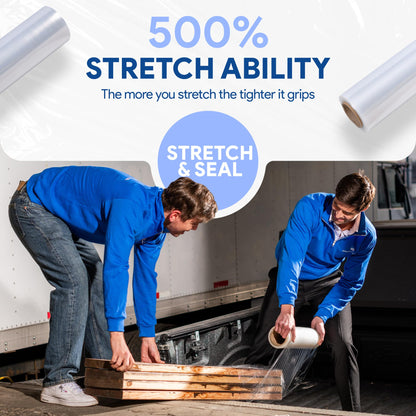 International Plastics Co. 18" Plastic Stretch Film Wrap 1200 feet 500% Stretch Ability