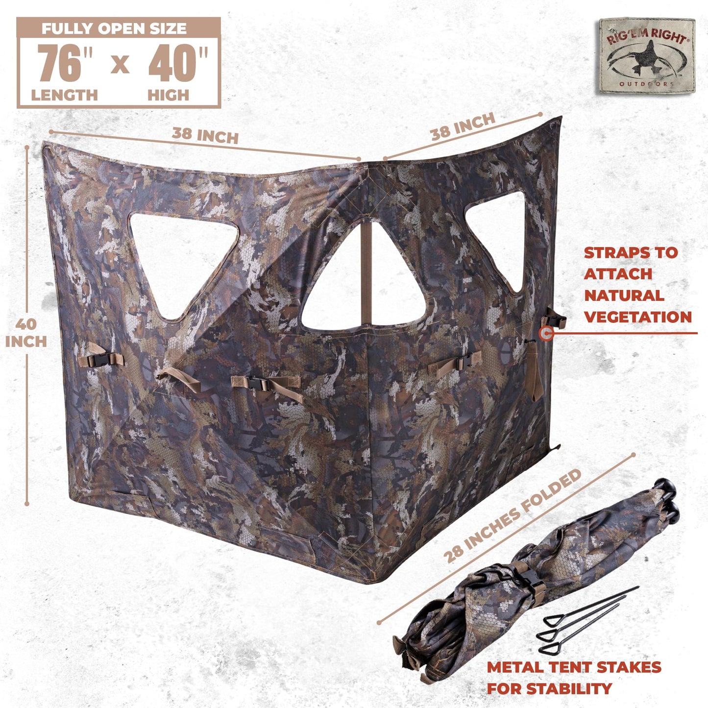 Rig'Em Right Hydeout Go Blind, Gore Optifade Timber (075-T)