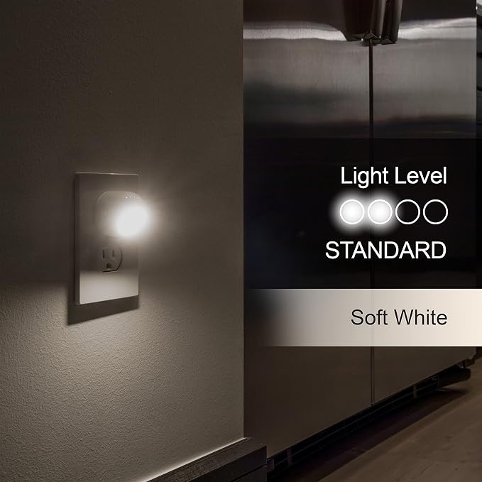 GE Rotating Plug in Night Light, Home Decor, Apartment Essentials, LED Lights for Bedroom, Ambient Lighting, Dusk to Dawn Sensor, Nightlight, Bathroom, Dorm Room, 2 Pack 31533