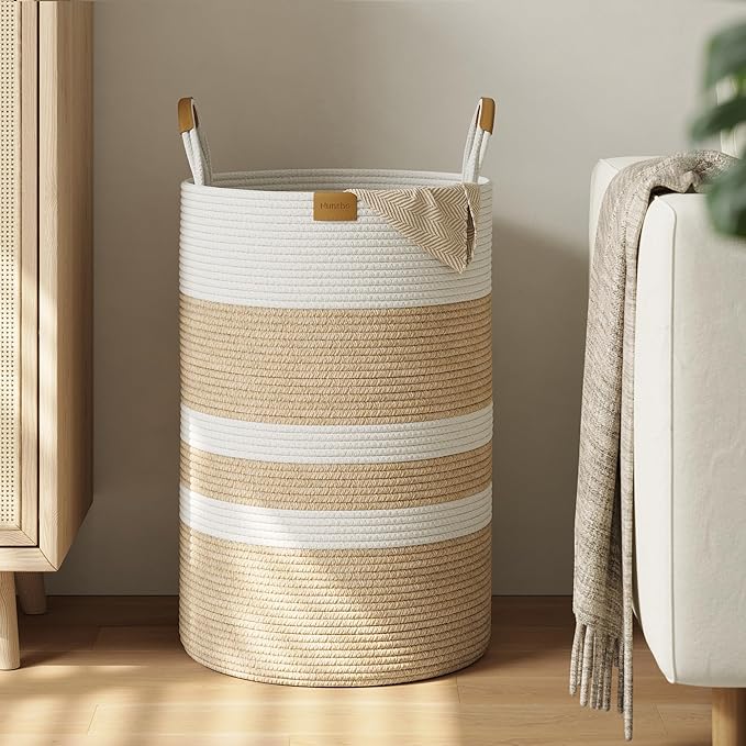 75L Striped Laundry Hamper