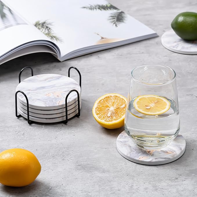 Hoewina 6Pcs Drink Coasters