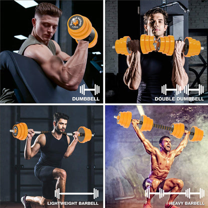 Gruper Adjustable Dumbbells Barbell Set of 2, UP to 44/66 /88 lbs Free Weight Set with Steel Connector, 3 in 1 Dumbbell Barbells Set for Home Gym Fitness Exercises for Men/Women (66.00)