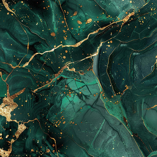 COKCOKR Emerald Gold Marble Art Wallpaper 17.71"x118.1"Vinyl Waterproof Removable Self Adhesive Contact Paper Aesthetic Wallpaper for Bathroom Countertops, Kitchen, Bedroom Background Walls