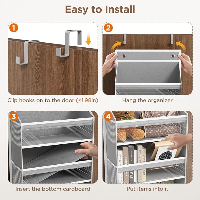 Over The Door Organizer, 6 Shelf Door Hanging Organizers