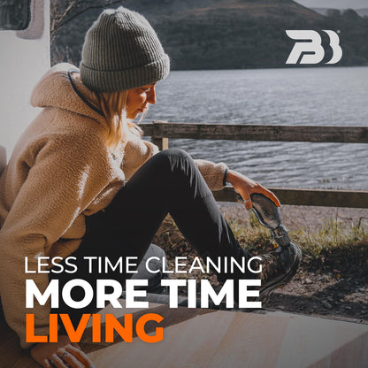 BootBuddy Shoe & Boot Cleaner Brush – Footwear Cleaning Kit for Hiking Boots, Golf Shoes, Football Boots, Running Shoes & Wellies – Cleans Mud, Dirt & Stains in Minutes – As Seen on Dragons’ Den