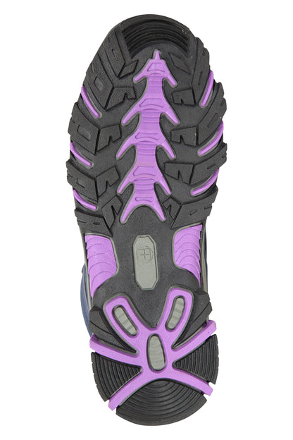 Mountain Warehouse Oscar Kids Walking Boots - Durable Childrens Hiking Shoes, Breathable Girls & Boys Footwear, Suede, Synthetic & Mesh Upper - for Camping & Trekking, Dark Purple, Kids Shoe Size 3 UK