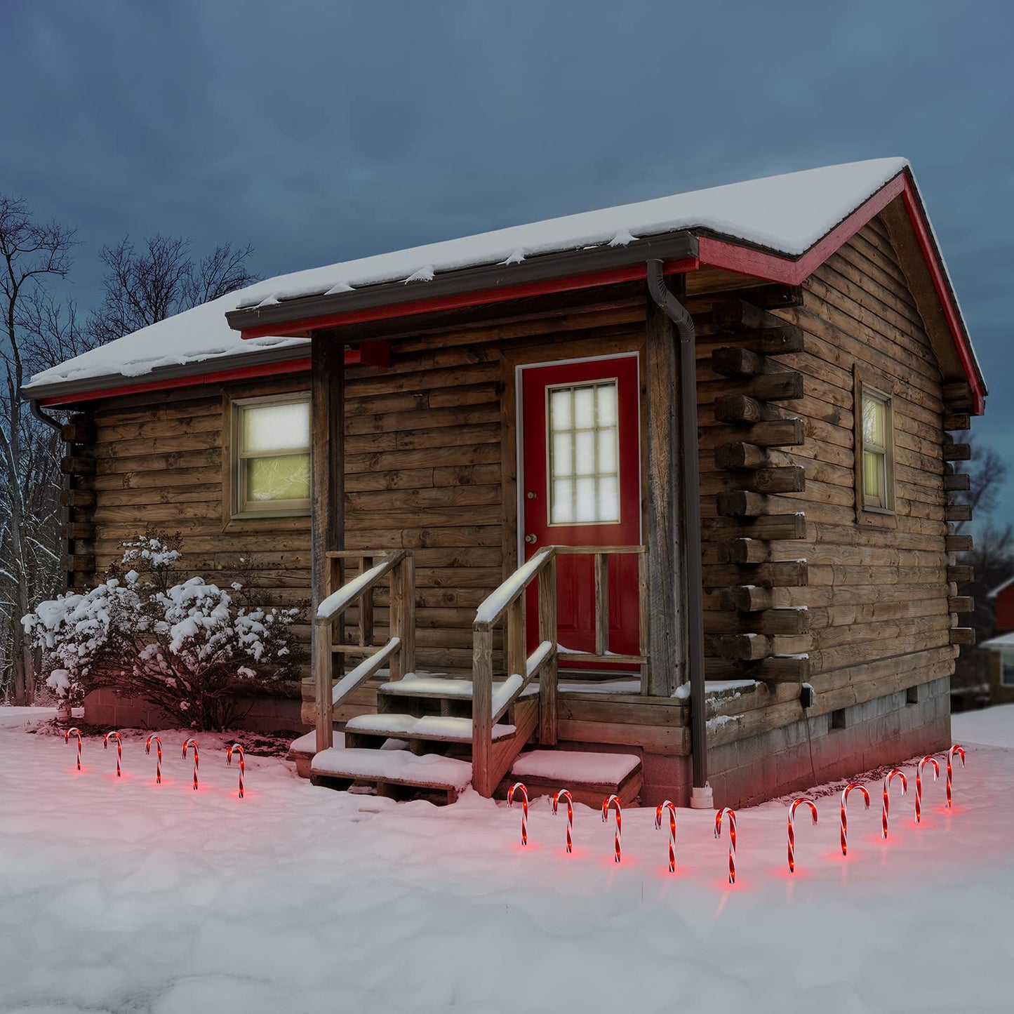 Candy Cane Christmas Lights Outdoor, 10 inch Lighted Candy Cane Yard Lights with Set of 10 Candy Canes Outdoor Walkway Christmas Lights Pathway Lawn Yard Decorations