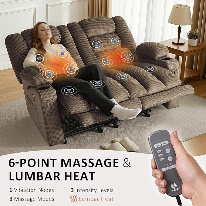 MCombo 55.9" Zero Gravity Power Loveseat Recliner