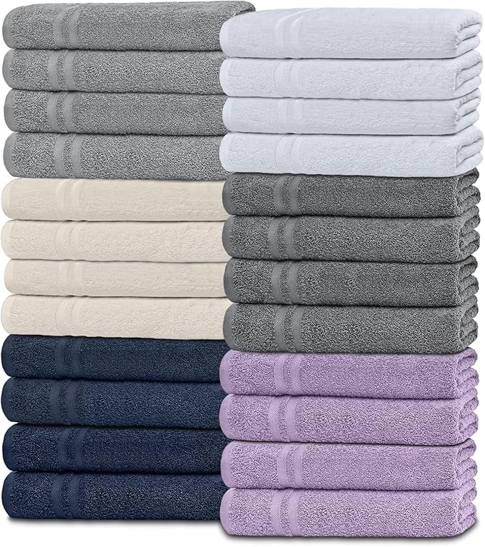 White Classic Wealuxe Multi Washcloths 24 Pack