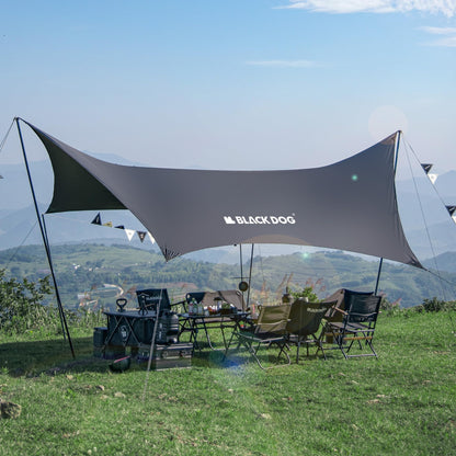 BlackDog Tent Tarp Hexagonal Arc-Shaped Canopy Star Curtain Crescent Moon