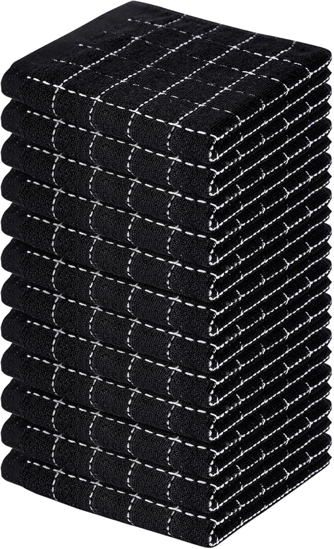 Homaxy 100% Cotton Terry Kitchen Dish Cloths, Ultra Soft and Absorbent Dish
