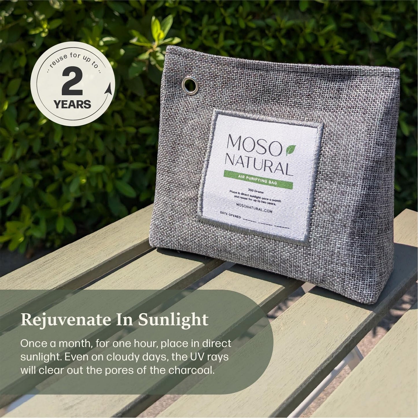 Moso Natural Air Purifying Bag 600g. A Scent Free Odour Eliminator for Kitchens, Bedrooms, Living Rooms, Pet Areas. Premium Moso Bamboo Charcoal Odour Absorber. Free Standing Design.