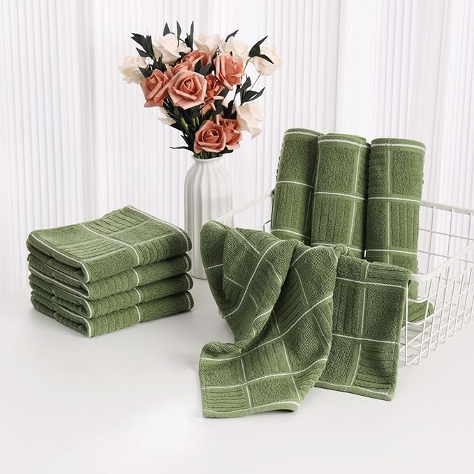 Glynniss Kitchen Towels and Dishcloths Set, Four Dish Towels 16x26 Inches