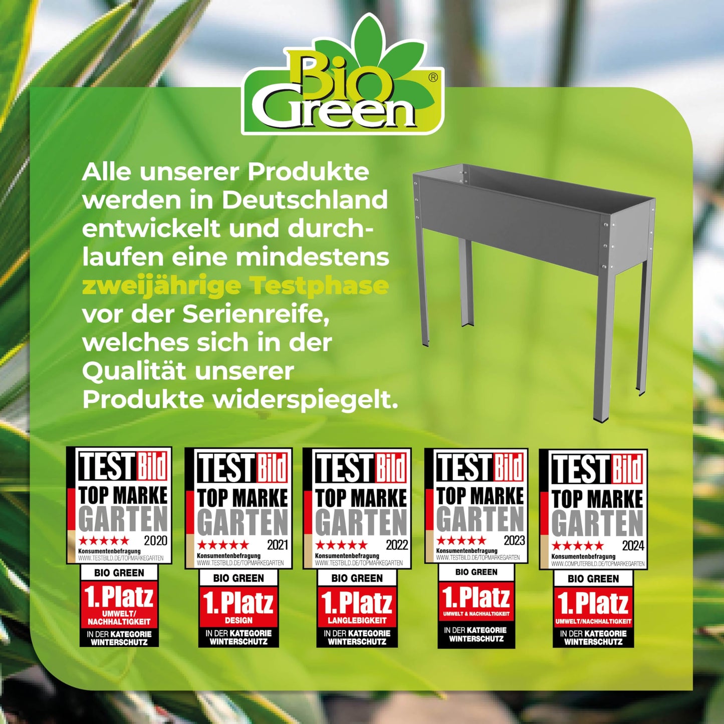 Bio Green Metal Raised Garden Bed Freising-XL with Drainage I Large Galvanized & Powder-Coated Outdoor Planter Box with Legs for Herb Garden, Flowers, Vegetables, Patio I 40x12x31.5 inch, Anthracite