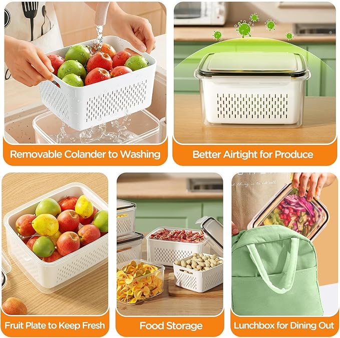 6 PCS Fruit Storage Containers for Fridge