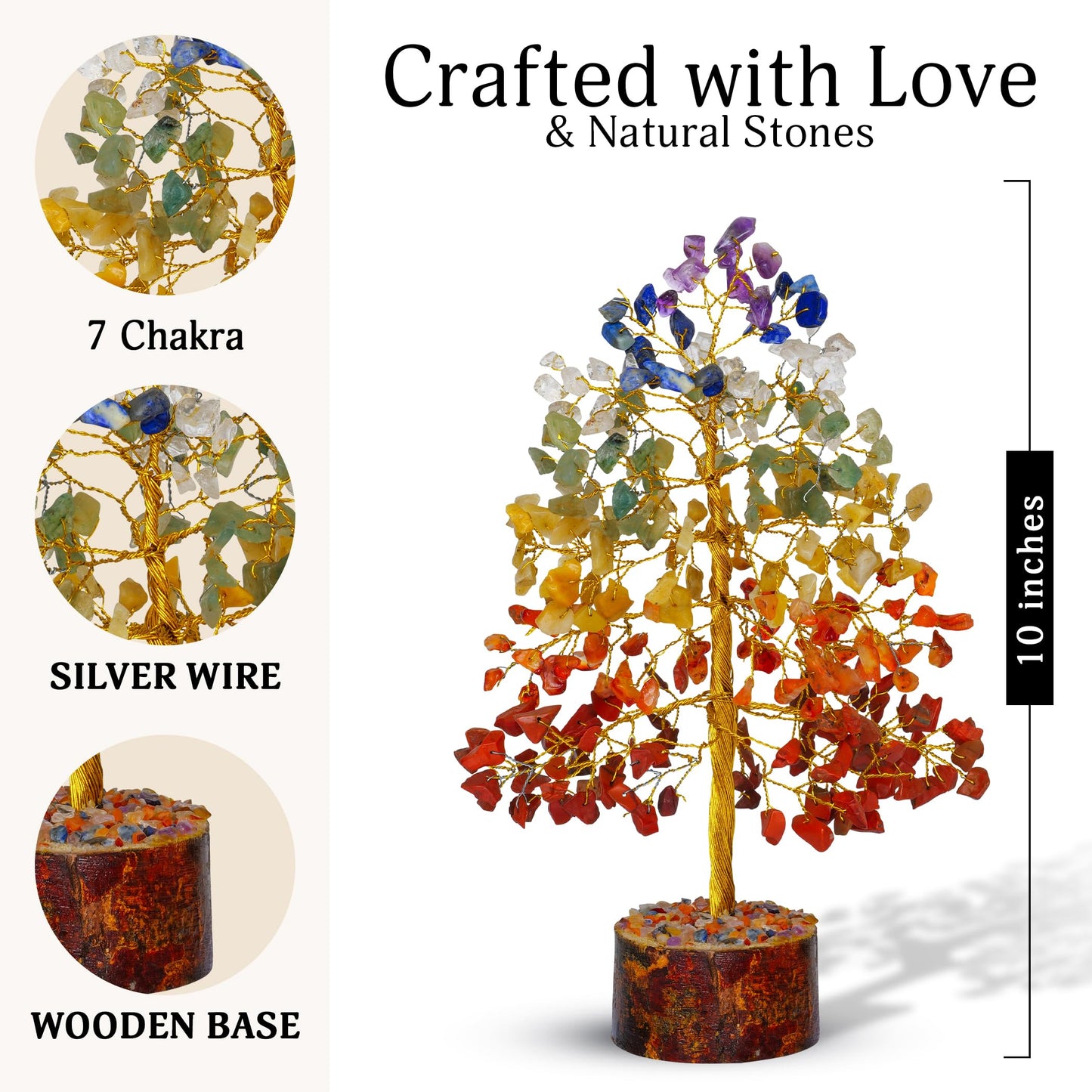 FASHIONZAADI 7 Chakra Tree of Life - Crystals and Healing Stones | Birthday Gifts for Women | Crystal Tree for Positive Energy | Home & Office Decor | Gifts for Women