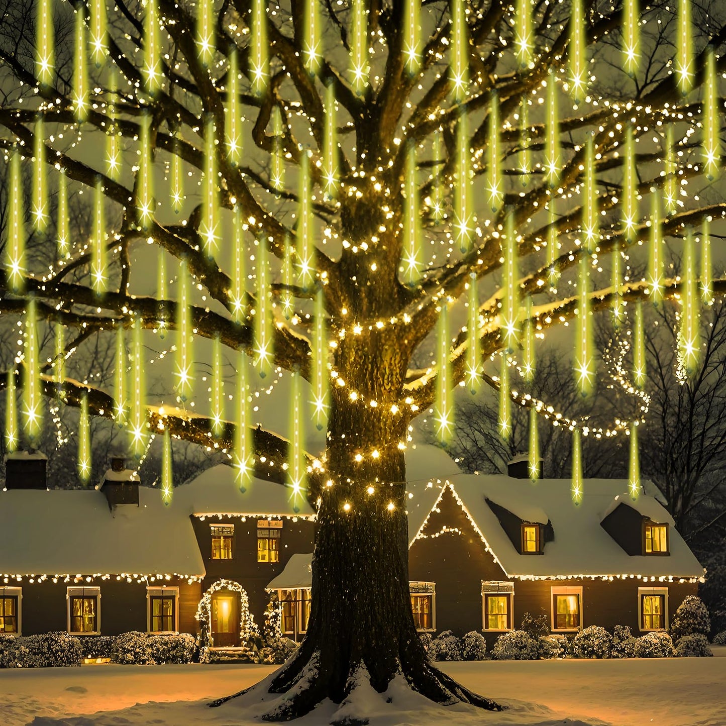 Adecorty Christmas Lights Outdoor, UL Certified Falling Rain Drop Light