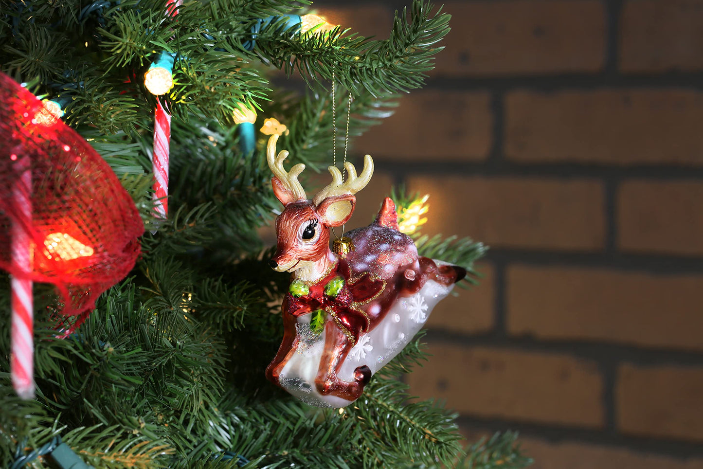 North Star Christmas | Reindeer Glass Ornament | Christmas Collection