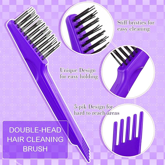 Boao 2 Pieces Hair Brush Cleaning Tool Comb Cleaner Brush Mini Comb Cleaning
