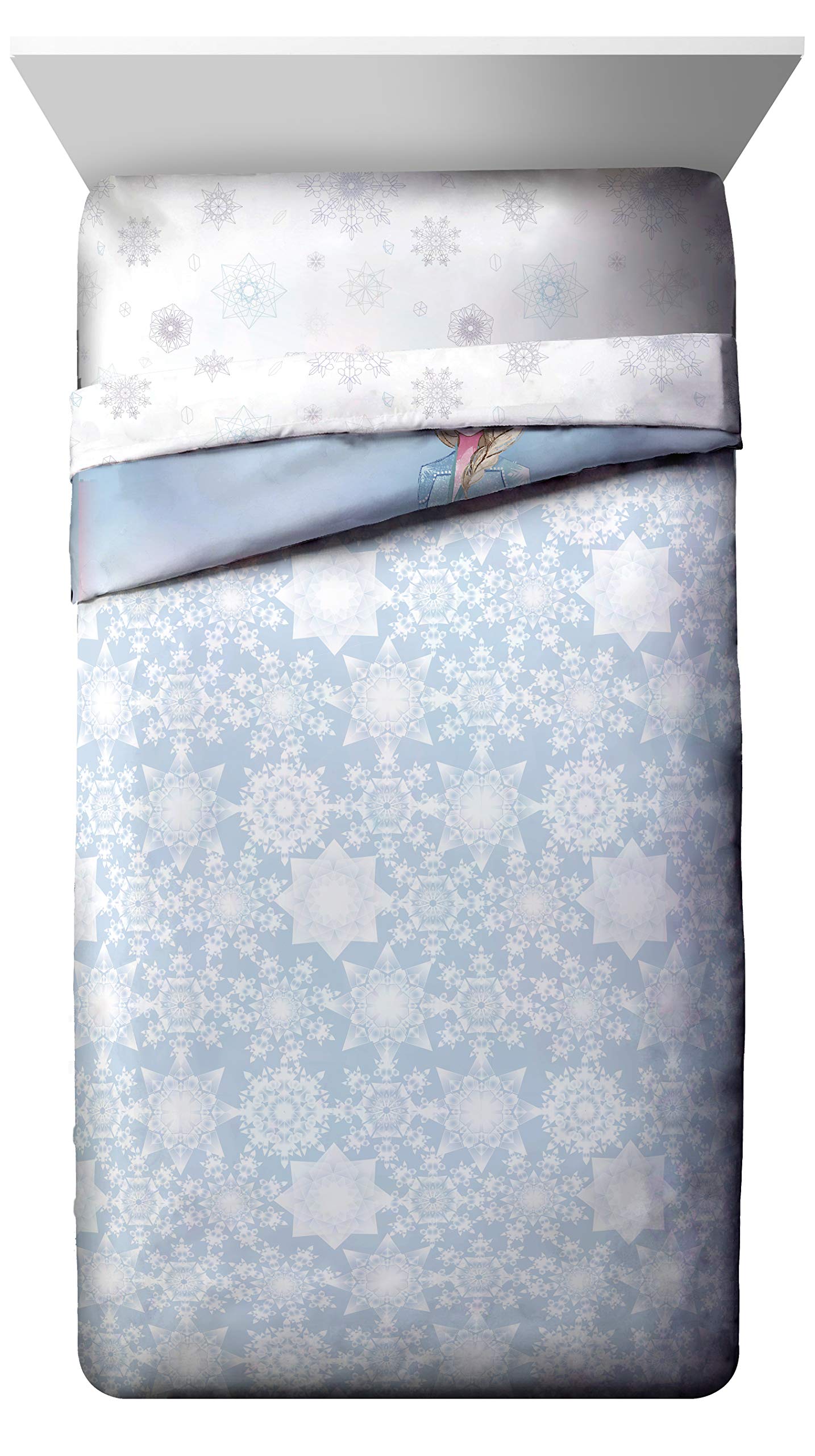 Disney Frozen 2 Elsa Color Block 5 Piece Twin Bed Set - Includes Reversible Comforter & Sheet Set Bedding - Super Soft Fade Resistant Microfiber - (Official Disney Product)