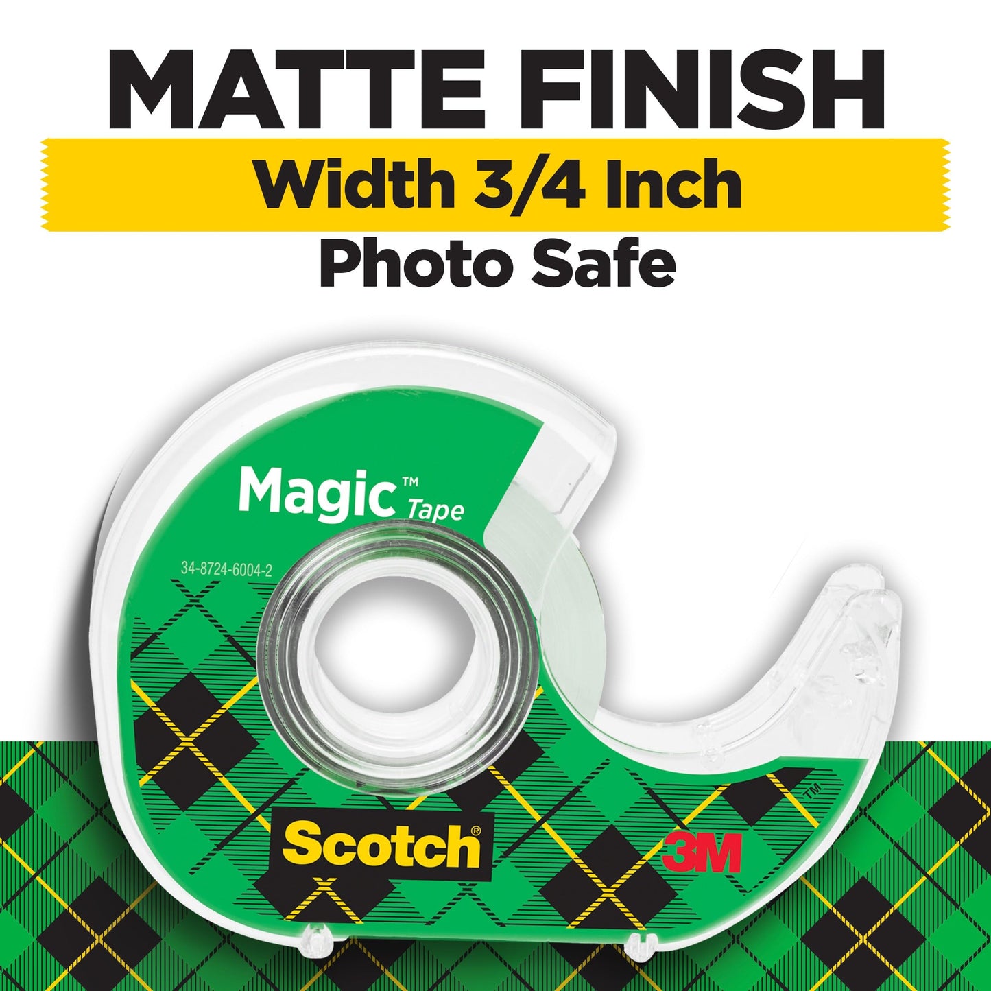 Scotch Magic Tape, Invisible, Repair Christmas Cards and Use as Holiday Gift Wrap Supplies for Christmas, 6 Tape Rolls with Dispensers