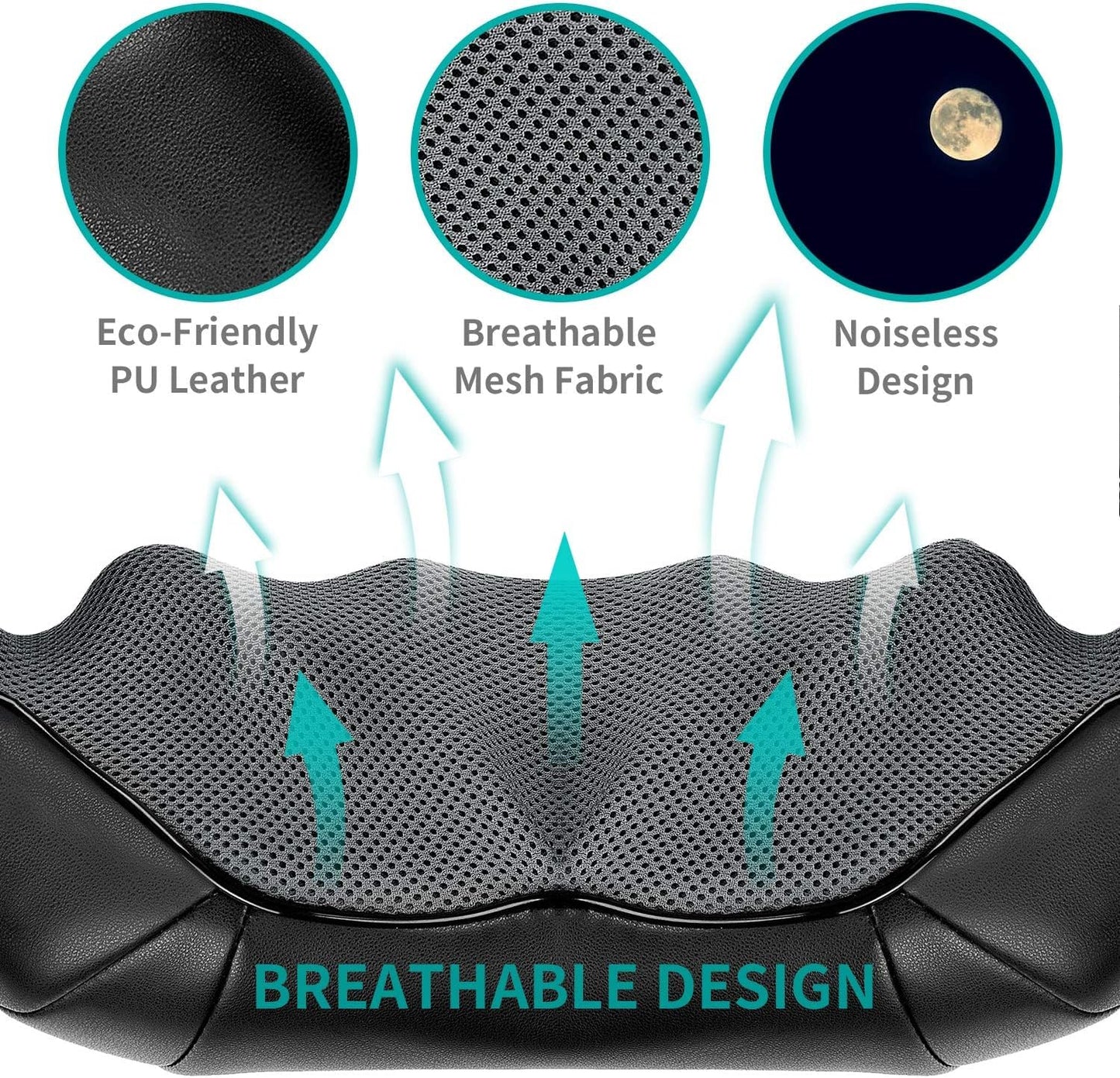 Nekteck Neck Massager for Pain Relief Deep Tissue, FSA Eligible Shiatsu Back Massager with Heating 3D Kneading Massage Pillow for Shoulder Leg Muscle, Office Home Car Use, HSA Eligible, Plug-in Use