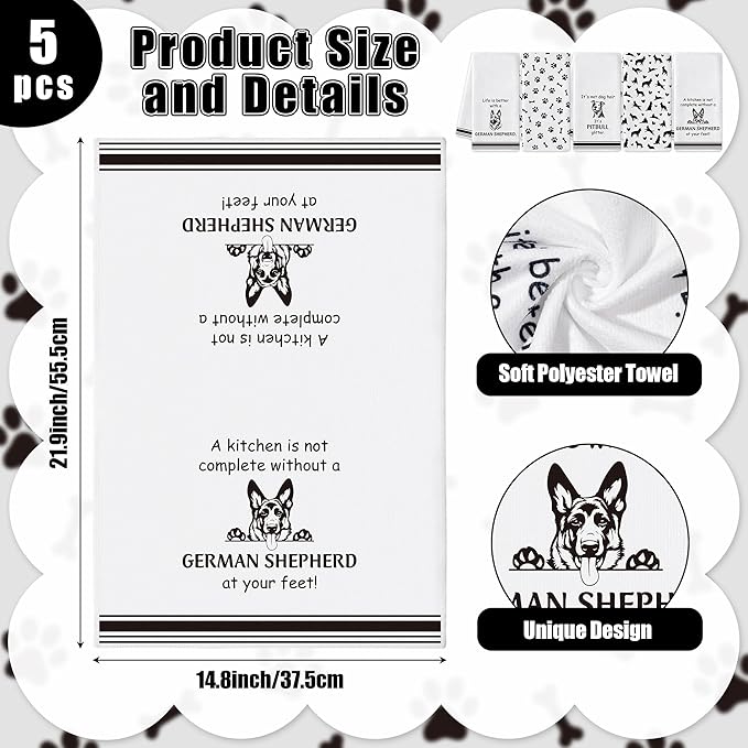 R HORSE German Shepherd Kitchen Dish Towel