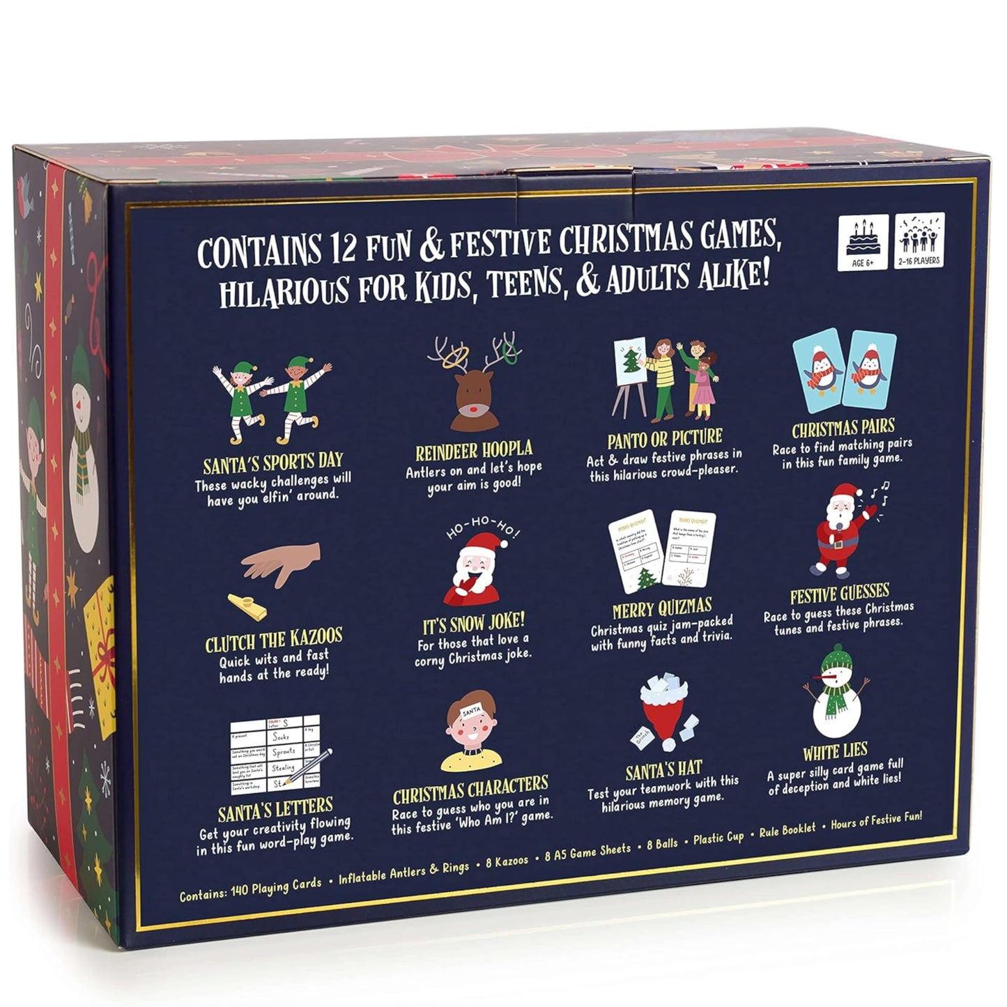 Gutter Games 12 Games of Christmas - Family Game Night Pack for Kids and Teens - Hilarious Christmas Party Games for Adults and Family Party - Complete Entertainment Package - Multicolor