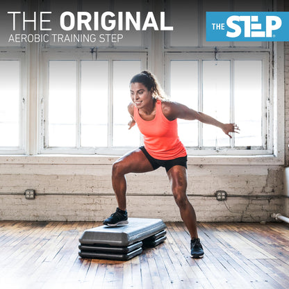 The Step Freestyle Grey Aerobic Platform, Health Club Size Steppers for Exercise