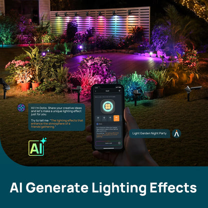 Linkind Smart SL6C Outdoor Lights Solar Powered, Dual-Ring Solar & USB Charging Solar Spotlights Outdoor Waterproof IP66, Color Changing Spot Light for Trees, Yard, Garden, Landscape, 4 Pack