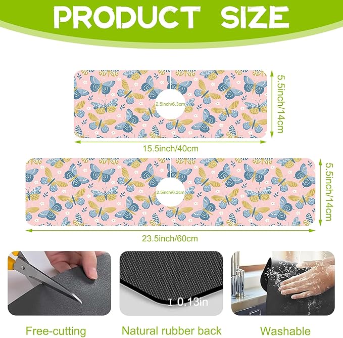 Kitchen Sink Splash Guard Faucet Mat Super Absorbent Fast Drying Mat Guard