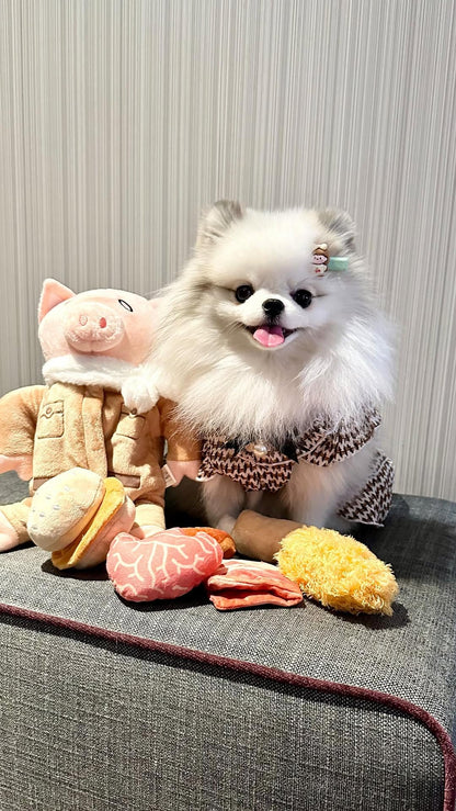 Nocciola 9 in 1 Pig Dog Toys: Funny Squeaky Stuffed Dog Chew Toys for Small Medium Breed, Plush Puzzle Training Pet Toys, Hide and Seek Mental Stimulation Anxiety Relief, Keep Dogs Entertained
